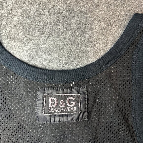 D&G Dolce & Gabbana Beachwear Men’s Mesh Tank Top – Black (8/10 Condition) - Picture 12 of 12